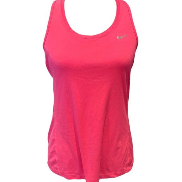 Nike Women's Dri-Fit Running Tank Top M Hot Pink Sleeveless Racerback - Picture 1 of 7